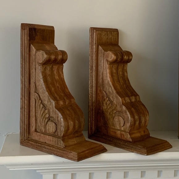 Set of 2 pcs Carved wooden corbels Corbels Bracket wall decor home new kitchen‎ - Picture 2 of 16